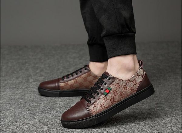 

2019 spring autumn mens loafers men shoes casual fashion male lace shoes up men genuine leather flat leather design shoes for men 38-45, Black
