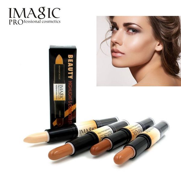 IMAGIC Maquiagem cremosa duas vezes terminou 2em1 Contorno Vara Contorno Marcador Bronzer Criar 3D Rosto Corretivo completa Tampa Blemish