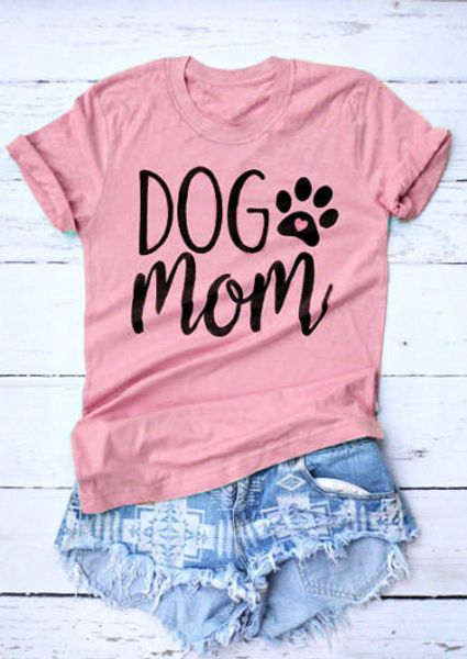 

Собака мама смешно Leer печатных футболка собака сердце топы собака мама Harajuku Crewneck