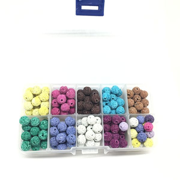 

180pcs 8mm colored lava stone beads round rock beads loose beads volcanic gemstone for bracelet necklace jewelry making d813q