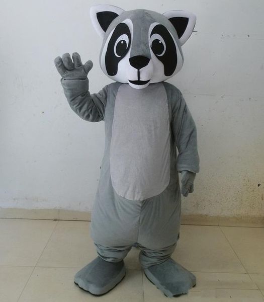 2018 Costume da procione mascotte procione di colore grigio caldo di alta qualità da indossare in vendita per adulti