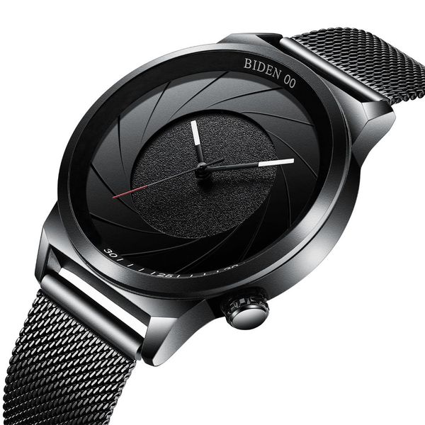 

biden 2018 new ultra-thin whirlwind waterproof fashion men's watch with quartz watch pilippe gifts for men, Slivery;brown