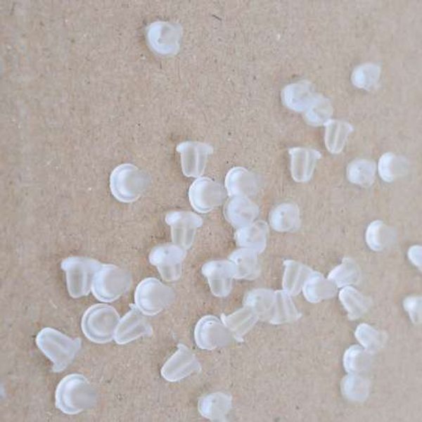 

200pcs/lot earrings jewelry accessories silicone barrel bullet plastic ear plugging earring back, White