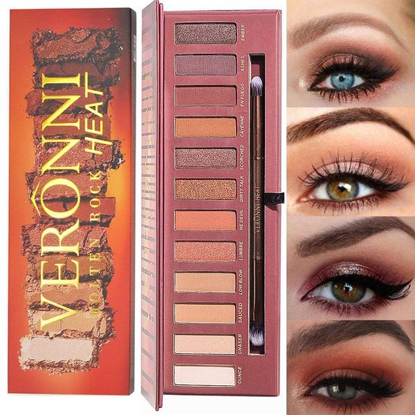 

12 colors matte pressed eyeshadow palette professional nudes natural bronze neutral eye shadows makeup with mirror