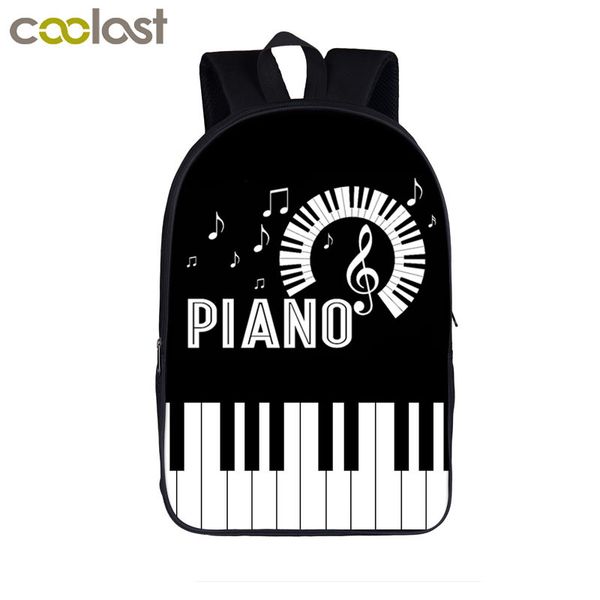 

music instrument guitar / piano printing backpack for teenager boy girls children school bags women men casual backpack book bag