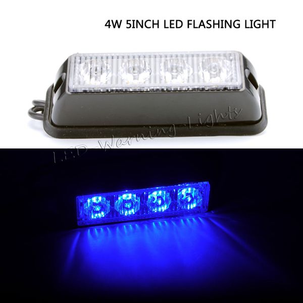 

4pcs 4w front rear led strobe light flashing warning emergency light for 4x4 offroad automotive motorcycle pickup truck
