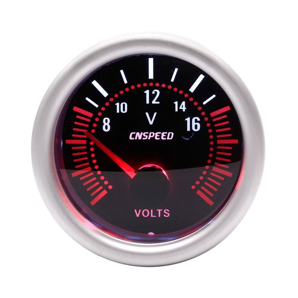 Cnspeed 52mm Universal LED Fumaça Len 8-16 V Voltímetro Volt Voltage Gauge Meter