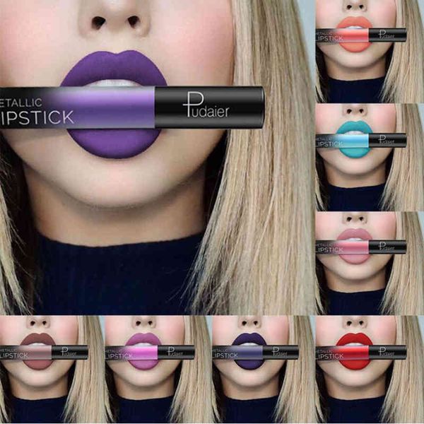 DROP ship PUDAIER Matte Líquido Batom 26 Cores À Prova D 'Água De Veludo Nu Roxo Preto Vermelho Tonalidade Do Lábio Suave Lip gloss Lábios Cosméticos