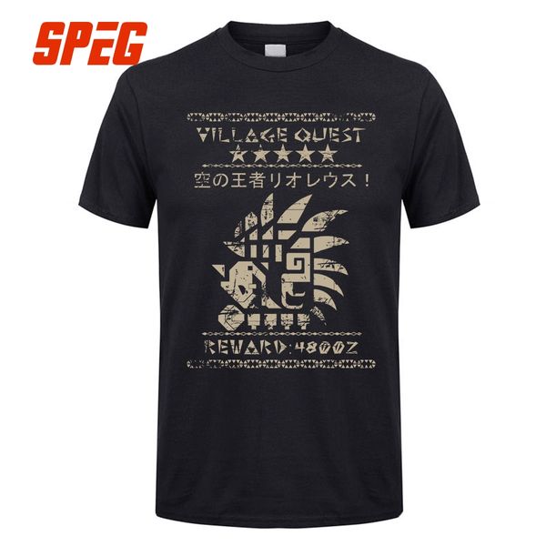 

wholesale-monster tee shirt required rathalos men vintage short sleeve t shirt 100% cotton plus size t-shirt 5xl 4xl, White;black
