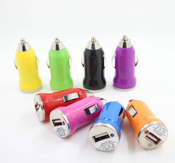 

for iphone 6 usb car charger colorful bullet mini car charge portable charger universal adapter for iphone 7 8