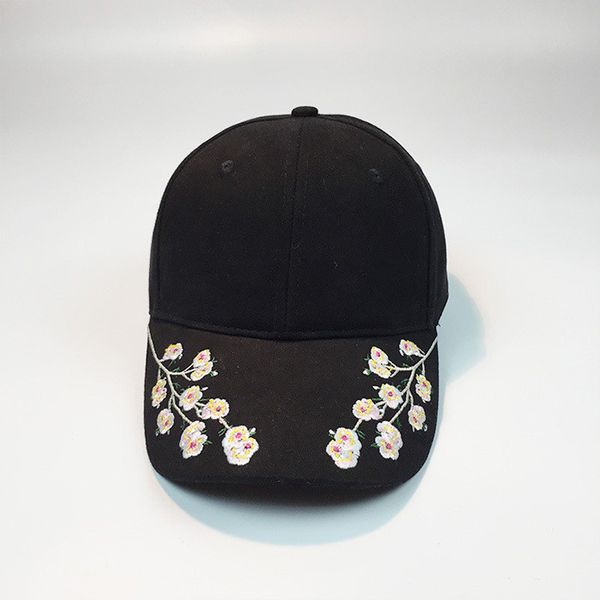 

embroidered flower ladies sports cap summer adjustable pink hat sunshade outdoor sports cap mountaineering hat s-new, Black;white