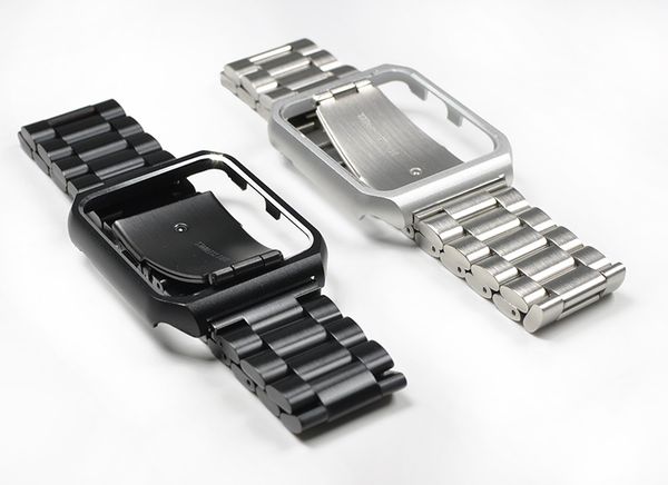 

Luxury Milanese Loop Strap For iwatch 40/44/42/38mm 2 in 1 Stainless Steel Strap with Case Buckle Link Watch Band for Apple Watch series 4 3