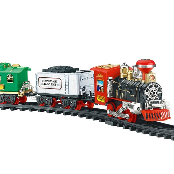 Giocattoli del treno RC Modello di trasporto telecomandato Set di fumo a vapore elettrico Modello giocattolo regalo per bambini Baby Electric/RC Car