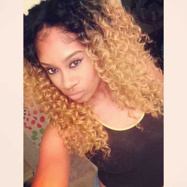 Beyonce Hairstyle Kinky Curly Blonde Glueless Full Lace Wigs