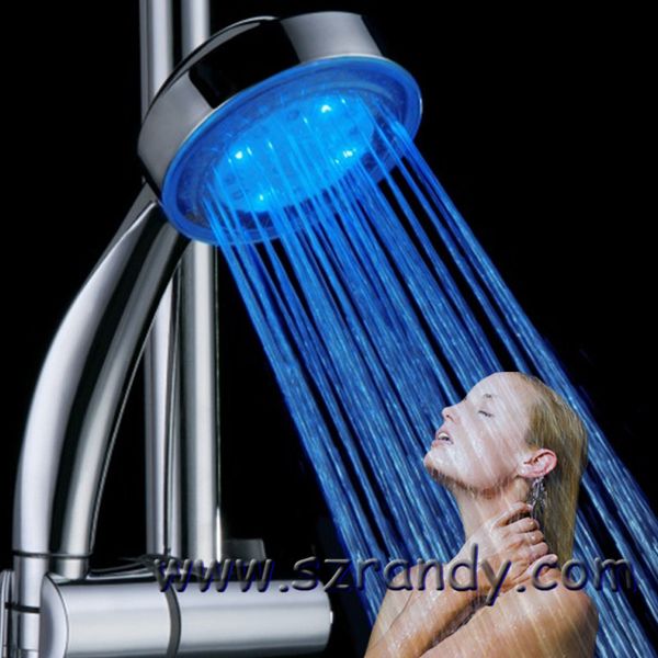 

temperature control 3 color change rgb led light water shower head bathroom