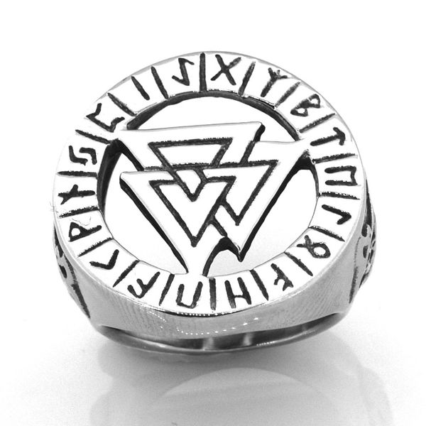 

fanssteel stainless steel punk vintage mens or womens jewelry geometrical triangle letters ring gift for brothers sisters fsr14w69, Silver