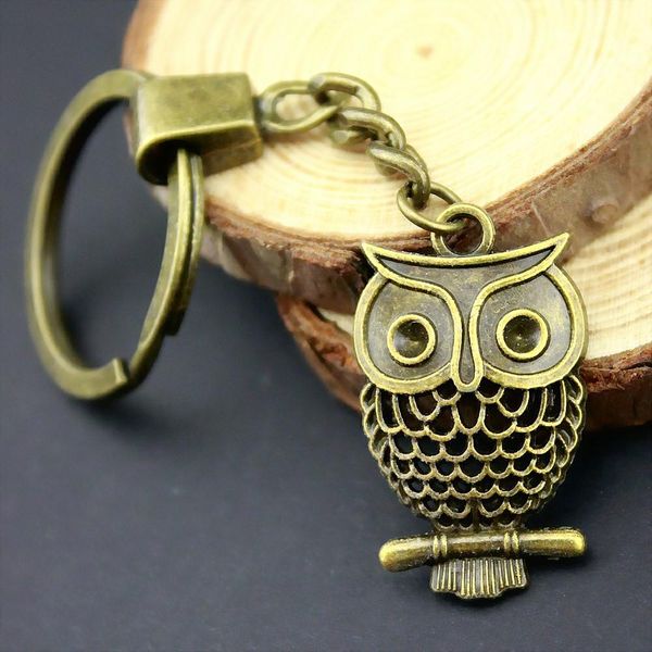

6 pieces key chain women key rings car keychain for keys owl 32x19mm, Slivery;golden
