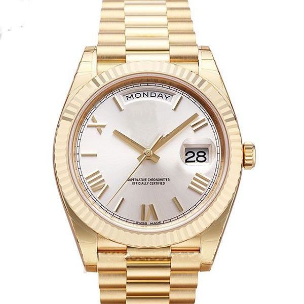 

male watch gold watches man automatic wristwatch 125, Slivery;brown