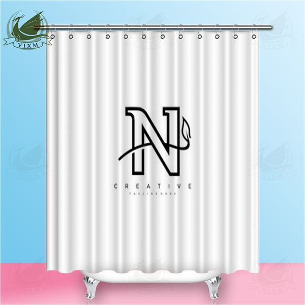 2019 Vixm Initial Letter N Linear Minimalism Monogram Whirlwind