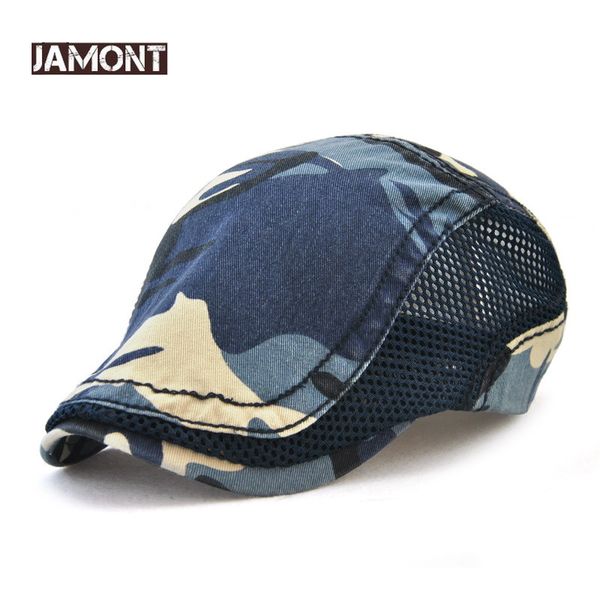 

jamont spring summer hat snapback women men berets cap mesh hats visors fashion camouflage beret cap casquette women's, Blue;gray