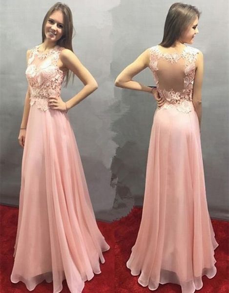 

pink lace chiffon women charming formal dress evening dresses bridesmaid party dres, White