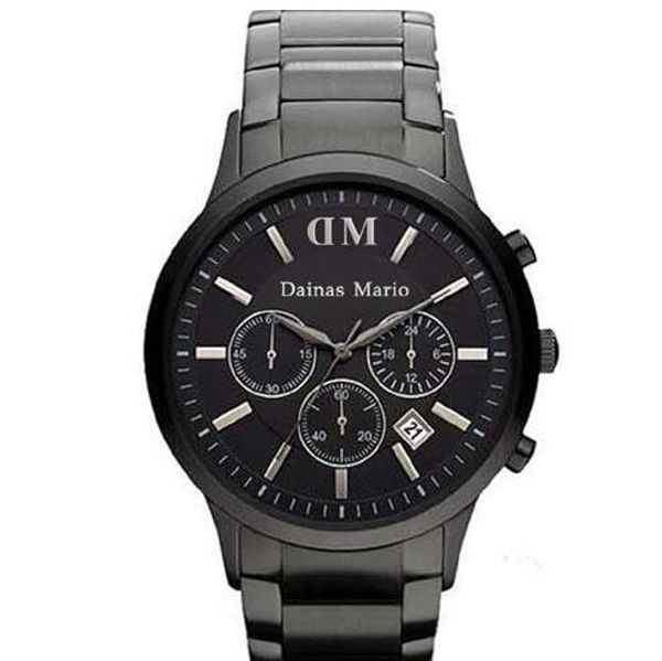 2017 moda masculina clássico cronógrafo gunmetal íon aço preto relógio masculino ar2453 ar2460 ar2461 box236j original