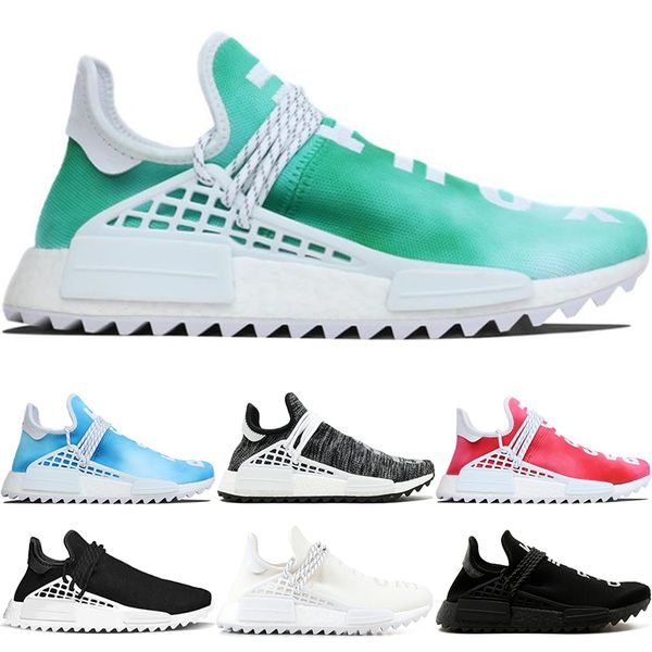 

nmd human race trail running shoes men women nerd pharrell williams hu runner black cream white designer trainer sports sneakers size 36-47, White;red