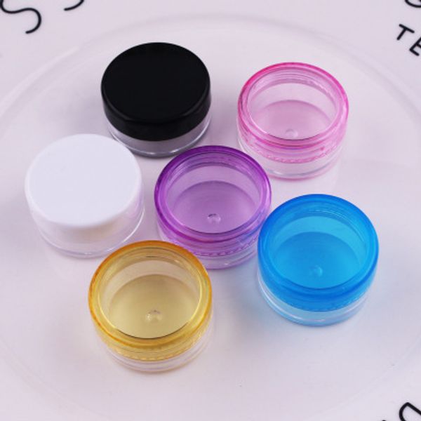 

plastic cosmetic jars with color lids glitter container packing bottle for creams/sample/make-up/glitter 5g