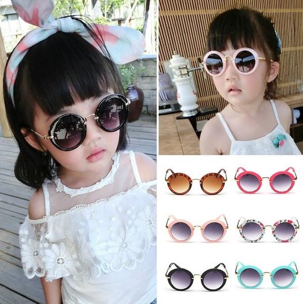 

kids grils boys young children retro anti-uv400 sunglasses sun shades infant goggles, Blue