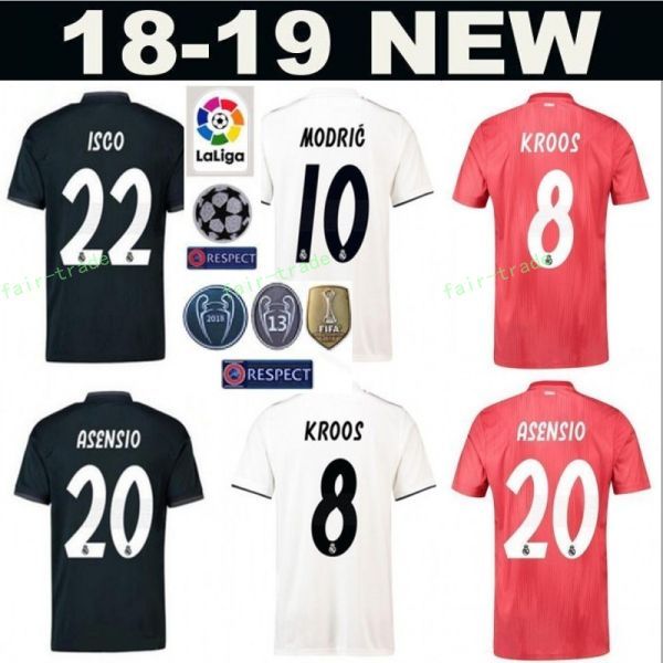 

18 19 Season Men Camiseta de Futbol Real Madrid Soccer Jerseys Champions 5 VARANE 6 NACHO 19 Odriozola 16 JUNIOR Football Shirt Kits