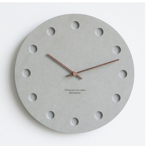 

12 inch nordic wall clock modern creative clock minimalist living room hanging bedside mute wood home decor