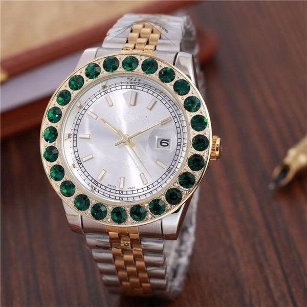 

2017 Новый Роскошный Супер Хороший Президент День Дата Часы Большой Бриллиант Безель Многоцветный) Циферблат Бриллиантовые Часы Сапфировые Часы