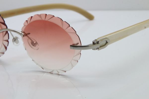 

new glasses trimming sunglasses t8200761 natural outdoors rimless genuine carved vintage sunglasses wholesale lens driving white xmga, White;black