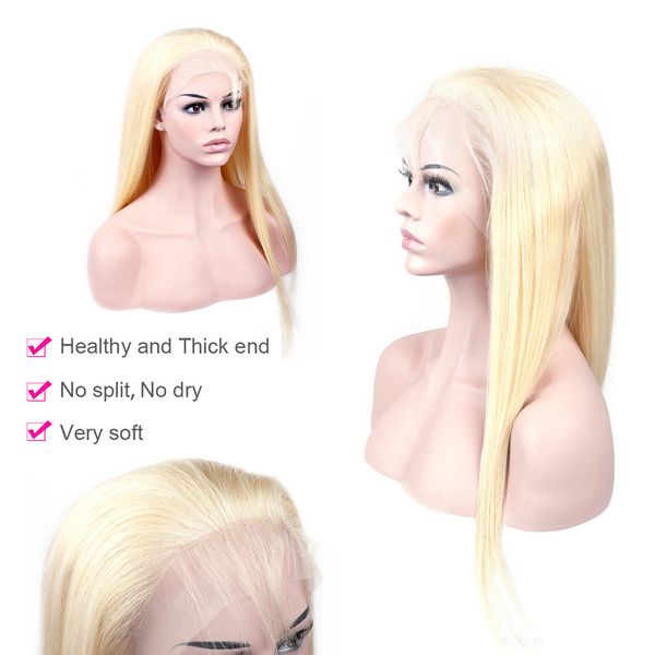 Full Lace Human Hair Wigs 613 Blond Lace Front Wigs For White