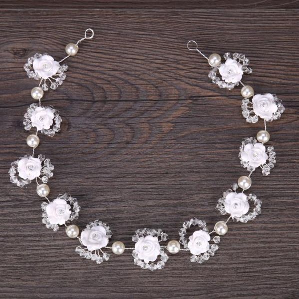 

красивая белая невеста цветок волос головные уборы 2018 новые аксессуары невесты, Slivery;golden