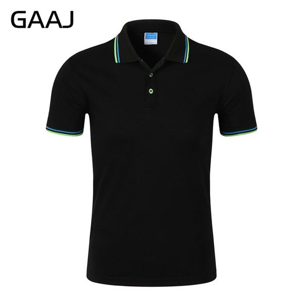 

gaaj men branded shirt short sleeves collar solid cotton camisa s homme clothing, White;black