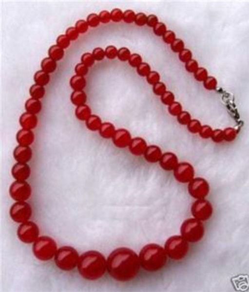 

a+++ 6-14mm exquisite red ruby gemstone round beads jewelry necklace, Silver