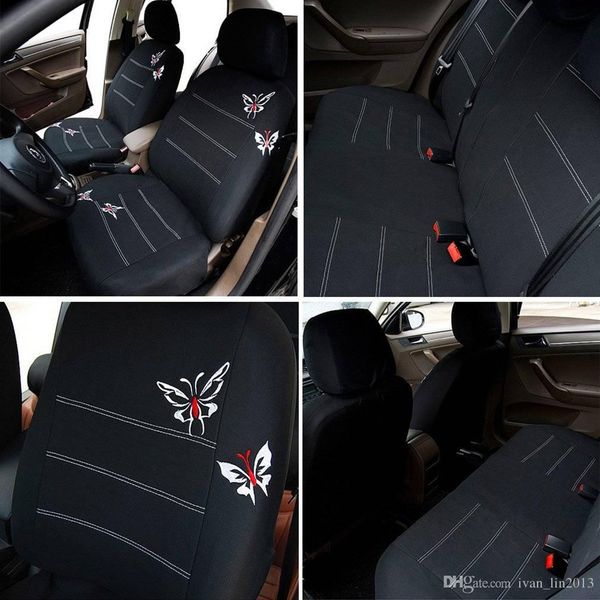 

car accessories cushions universal pu polyester fit most vehicles sea embroidered butterfly auto car seat cover universal fit