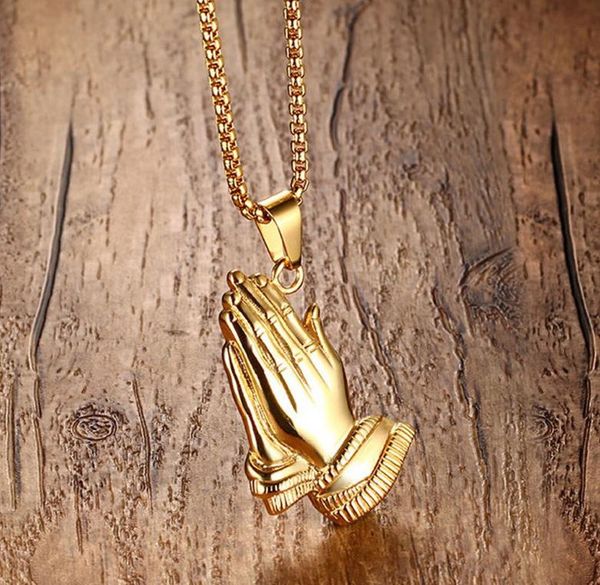 

2018 оптовый розничный ожерелье Мужчины Ювелирные Изделия Молящиеся Руки Ожерелье