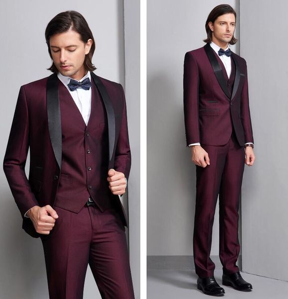 

новые темно-красный дешевые и изысканные шаль отворотом свадебный жених смокинги мужские костюмы свадьба/выпускного вечера/ужин лучший челов, Black;gray