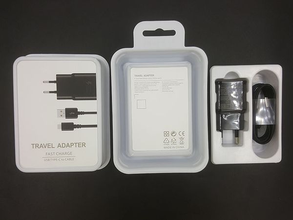 

2 in 1 kit u eu 15w 100 fa t charging travel adapter wall charger type c cable for am ung 8 7 10 with retail packaging