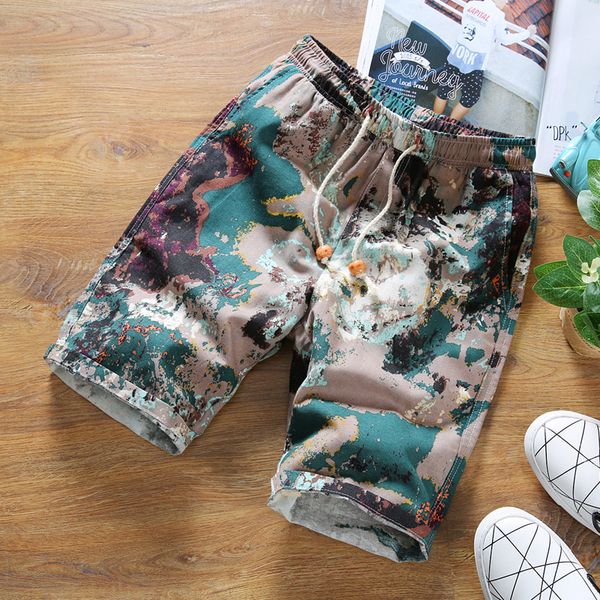 

Summer Men Shorts Pattern Korean Casual Youth Summer Leisure Bermuda Knee Length Regular Fashion Beach Floral Shorts Men Regular