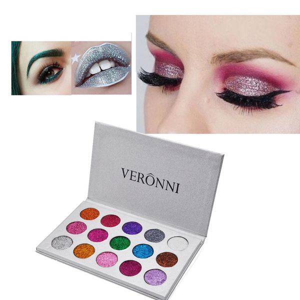 

new professional 15 color eyeshadow palette shimmer glitter diamond eye shadow powder palettes matte eye shadow cosmetic make up