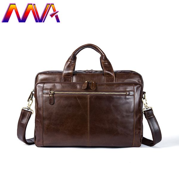 

mva women leather briefcase with 100% genuine leather men briefcase men shoulder bag for fashion business handbag