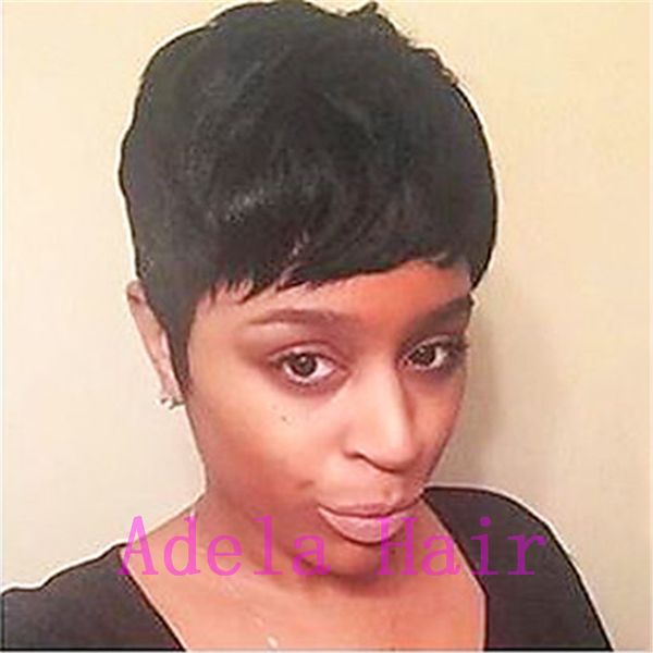 Celebrity 100 Human Hair Short Cut Wigs Brazilian Hair Short