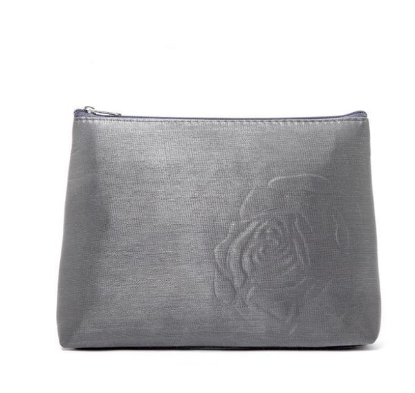 

whole sale 100pcs h2059 silver grey rose large capacity cosmetic bag storage bag special clearance