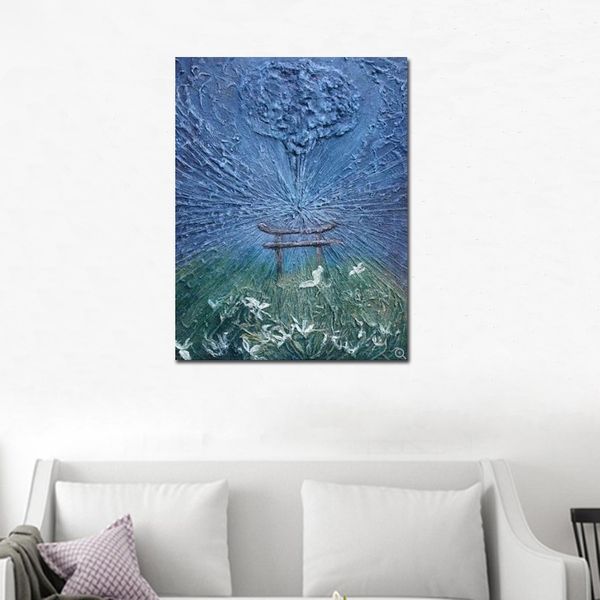 

handmade wall art landscape wind picture hand painted modern abstract flower plant palette knife canvas oil painting