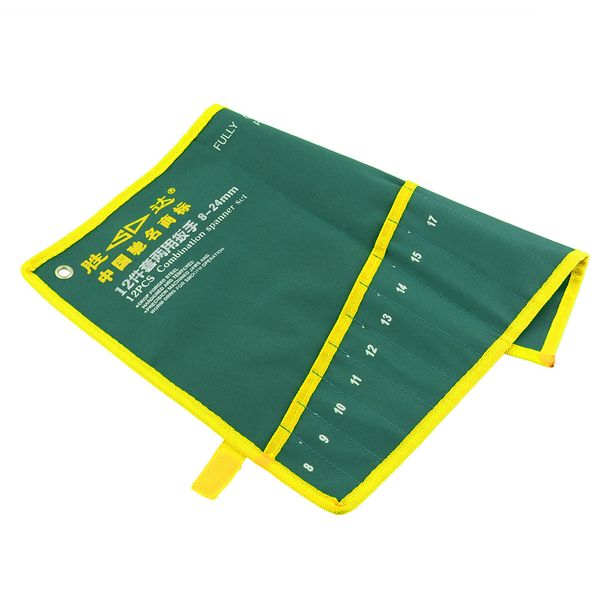 Durable 25 Pocket Grids Canvas Spanner Plier Wrench Storage Bag Case Fold Up
