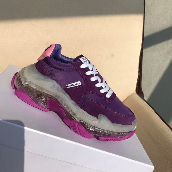 

Pari 17fw triple de igner triple ca ual luxury dad hoe men and women beige black white port tenni hoe fa hion ca ual hoe 35 44