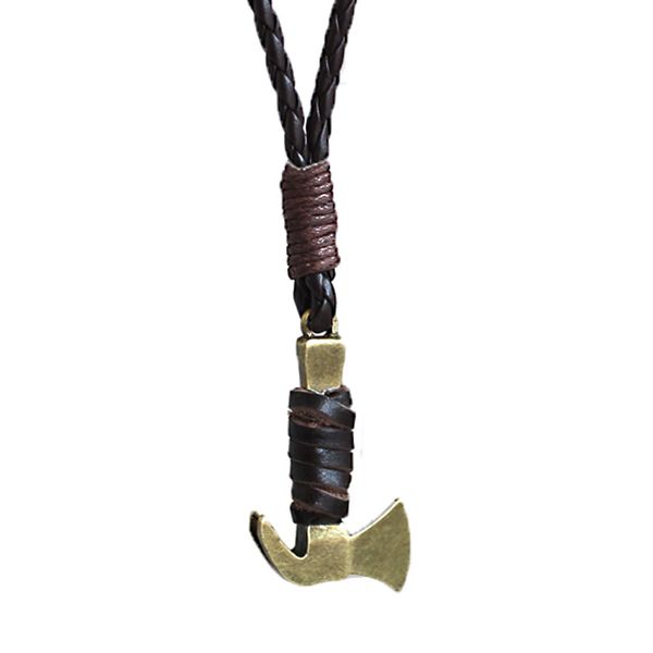 

vintage men axe necklaces fashion jewelry steampunk alloy rudder pendant necklace for men boys long necklace ancient bronze, Silver